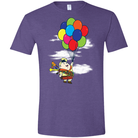 T-Shirts Heather Purple / S Flying Balloon Boy Men's Semi-Fitted Softstyle