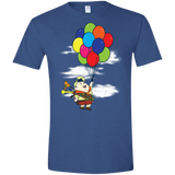 T-Shirts Heather Royal / X-Small Flying Balloon Boy Men's Semi-Fitted Softstyle