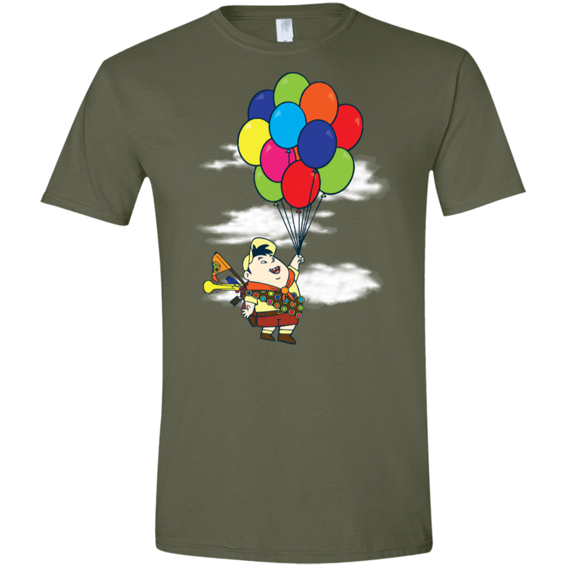 T-Shirts Military Green / S Flying Balloon Boy Men's Semi-Fitted Softstyle