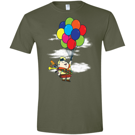 T-Shirts Military Green / S Flying Balloon Boy Men's Semi-Fitted Softstyle
