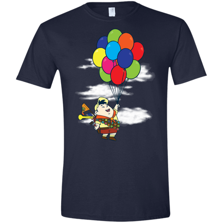 T-Shirts Navy / X-Small Flying Balloon Boy Men's Semi-Fitted Softstyle