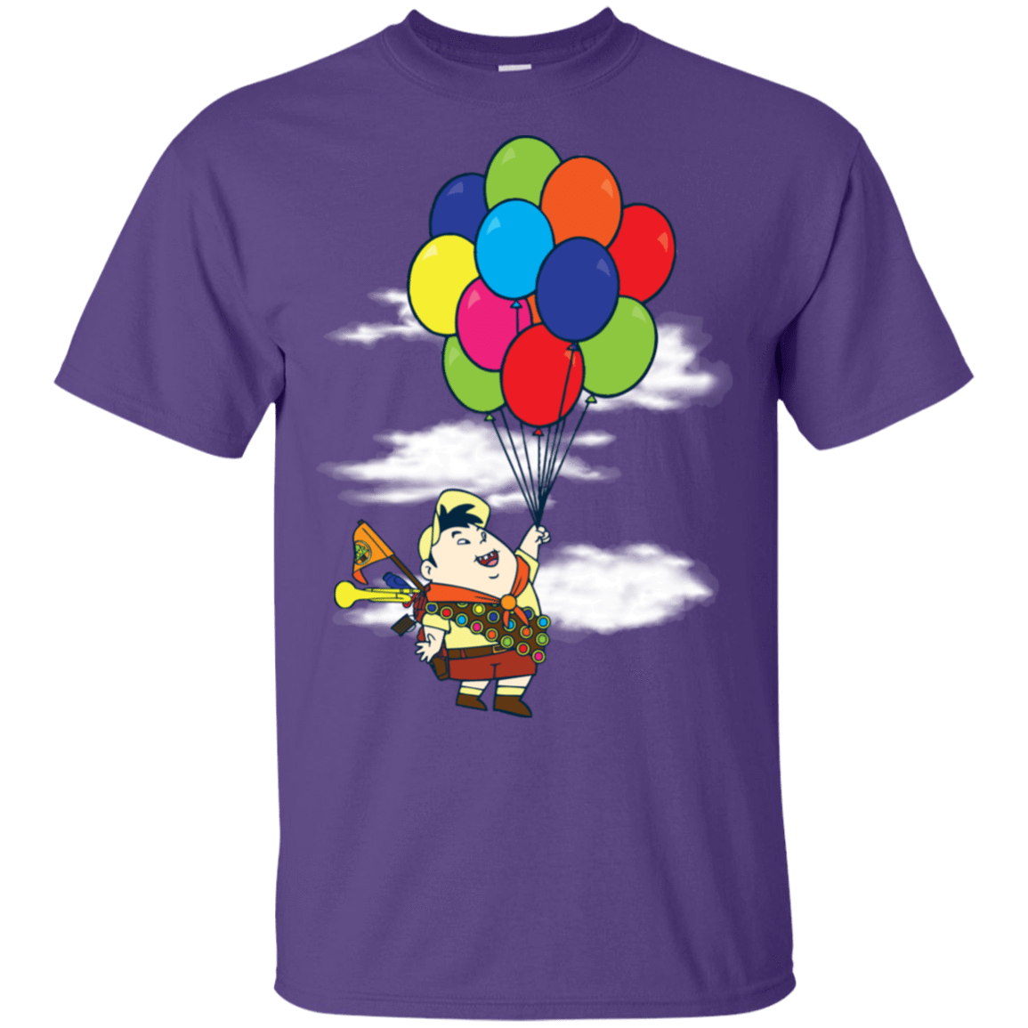 T-Shirts Purple / S Flying Balloon Boy T-Shirt