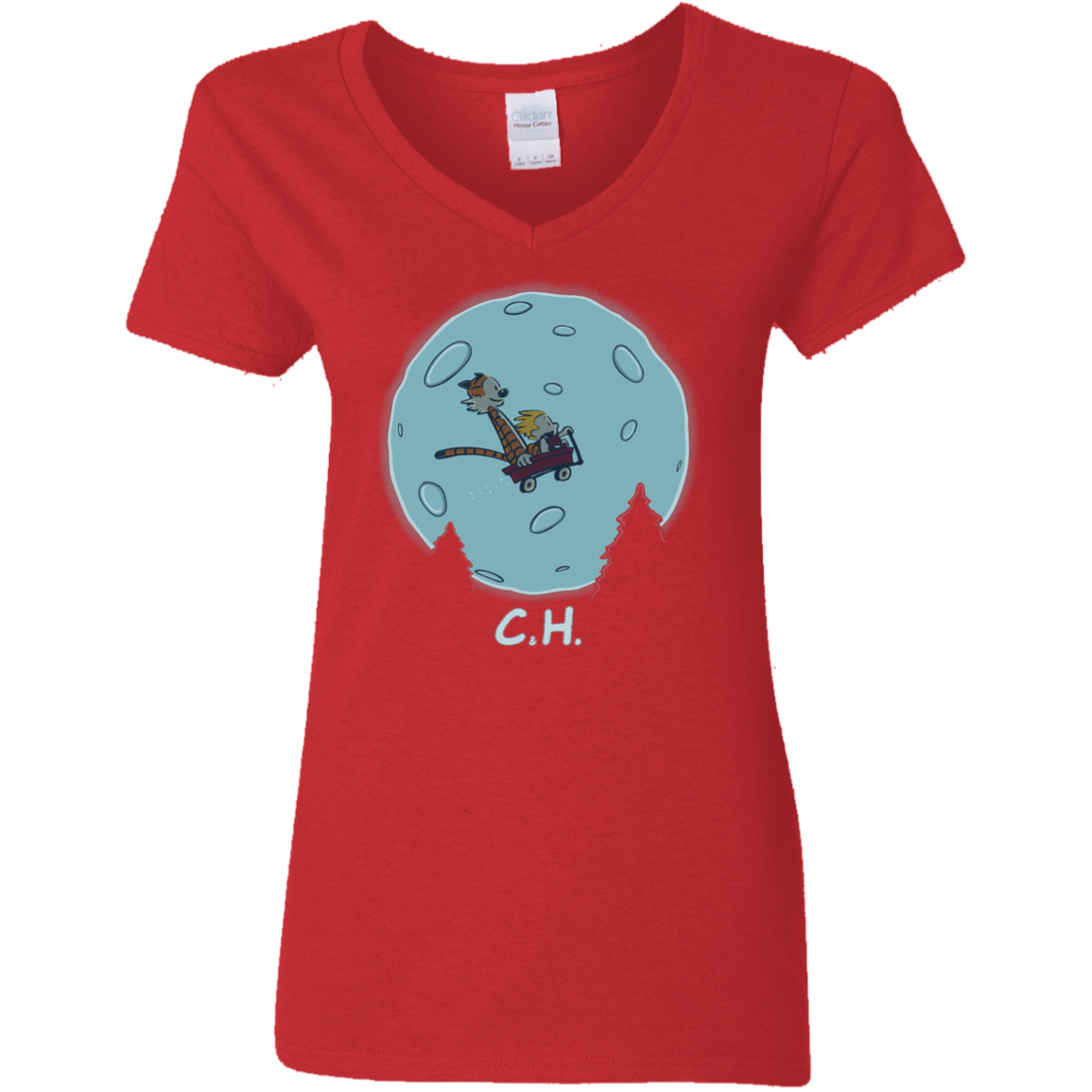 T-Shirts Red / S Flying Wagon Women's V-Neck T-Shirt