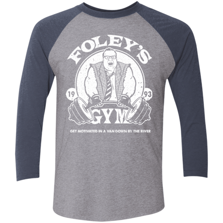 T-Shirts Premium Heather/ Vintage Navy / X-Small Foleys Gym Men's Triblend 3/4 Sleeve