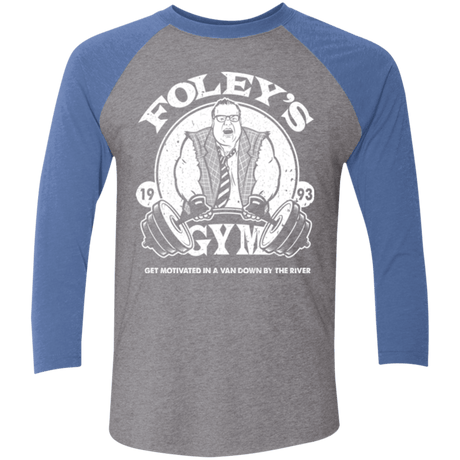 T-Shirts Premium Heather/ Vintage Royal / X-Small Foleys Gym Men's Triblend 3/4 Sleeve