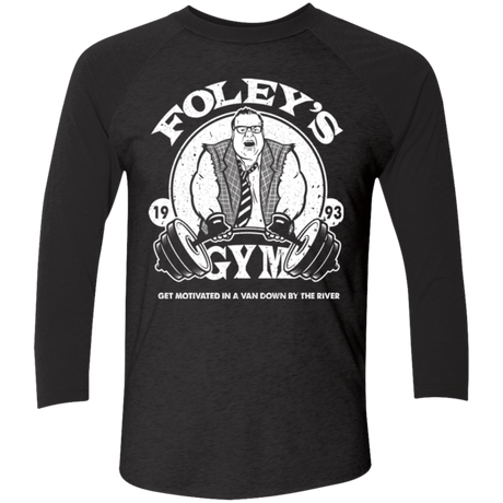 T-Shirts Vintage Black/Vintage Black / X-Small Foleys Gym Men's Triblend 3/4 Sleeve