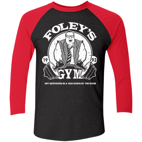 T-Shirts Vintage Black/Vintage Red / X-Small Foleys Gym Men's Triblend 3/4 Sleeve