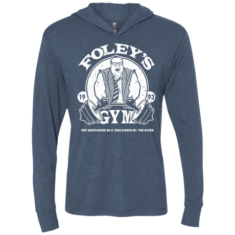 T-Shirts Indigo / X-Small Foleys Gym Triblend Long Sleeve Hoodie Tee