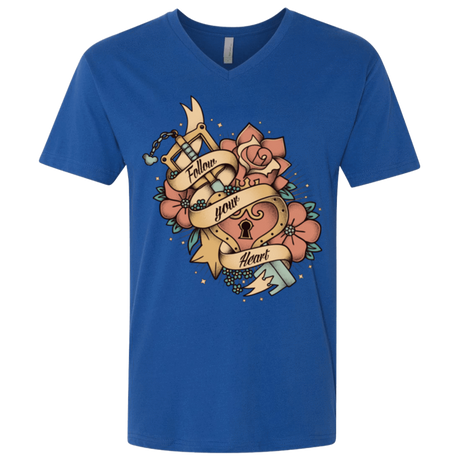 T-Shirts Royal / X-Small Follow your heart Men's Premium V-Neck