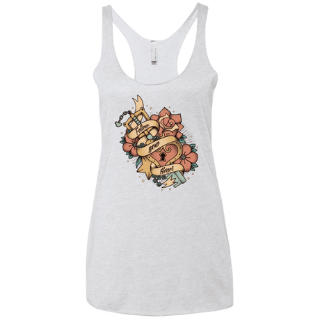 T-Shirts Heather White / X-Small Follow your heart Women's Triblend Racerback Tank