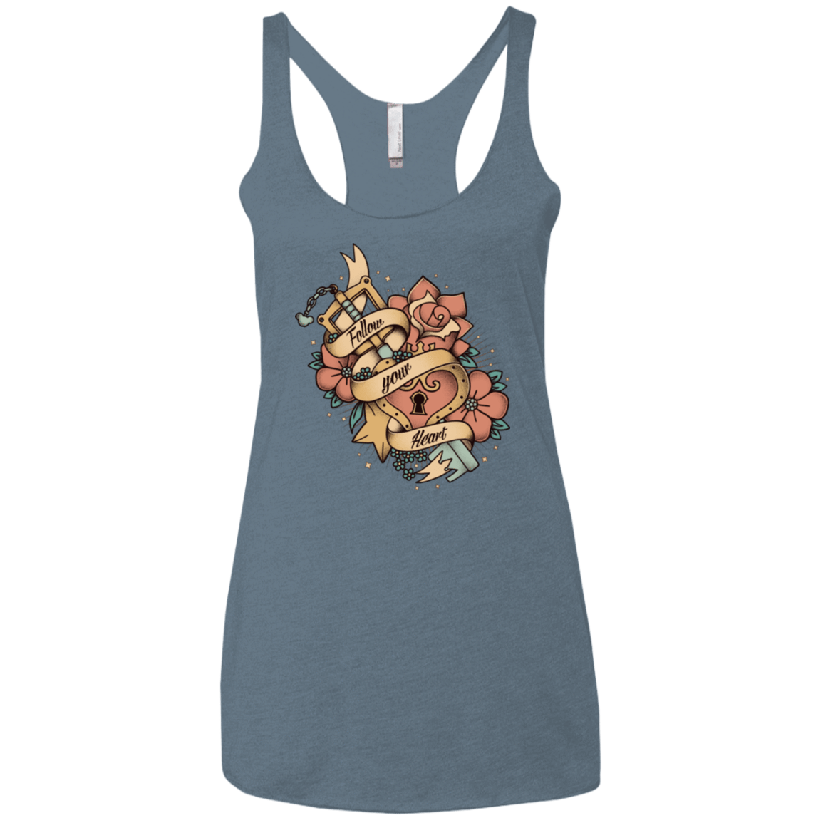 T-Shirts Indigo / X-Small Follow your heart Women's Triblend Racerback Tank