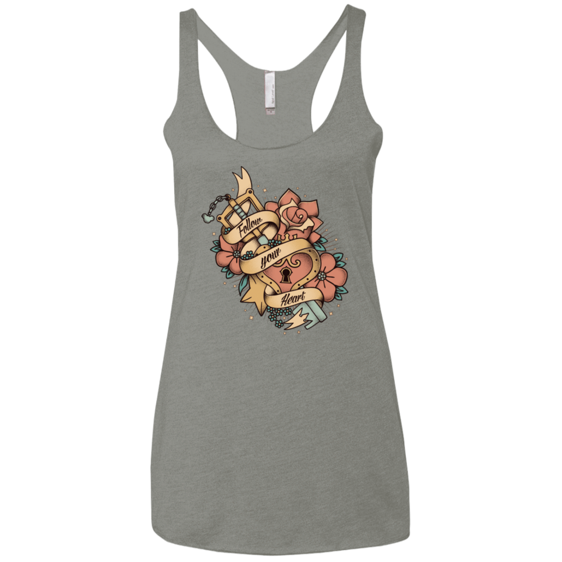 T-Shirts Venetian Grey / X-Small Follow your heart Women's Triblend Racerback Tank