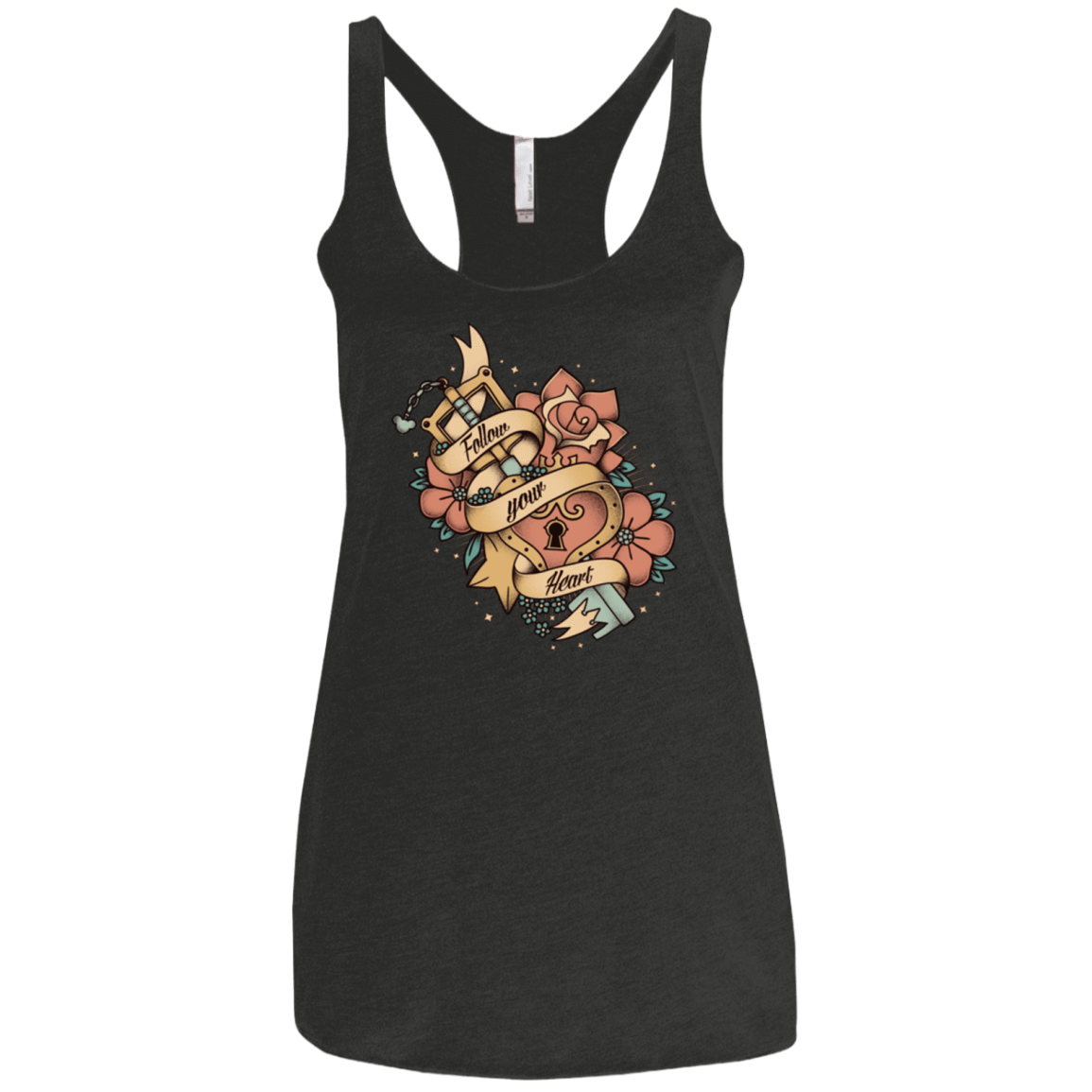 T-Shirts Vintage Black / X-Small Follow your heart Women's Triblend Racerback Tank