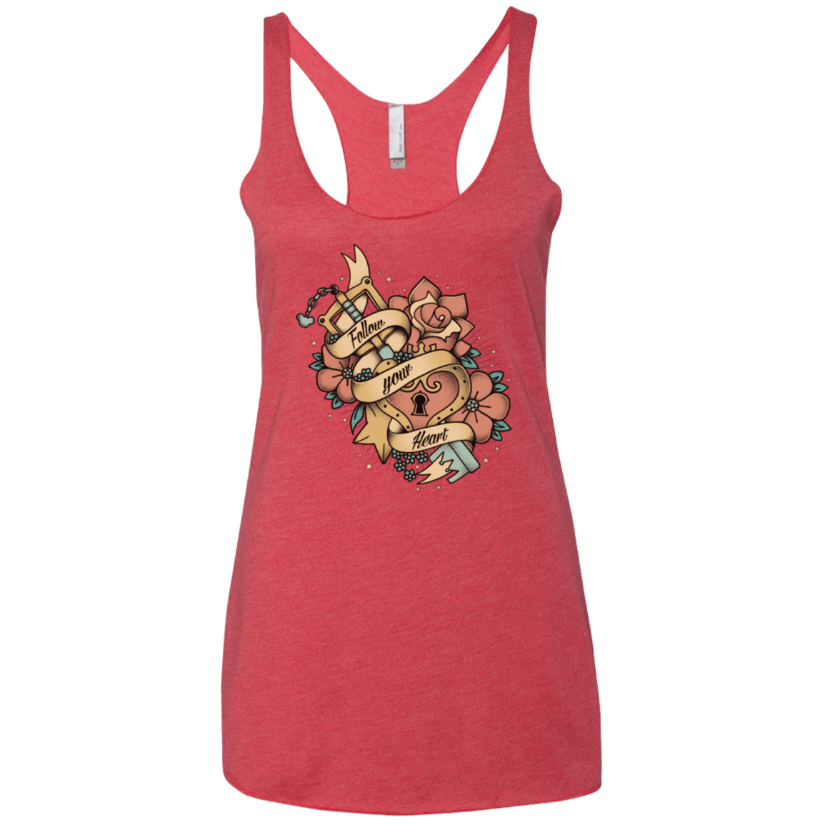T-Shirts Vintage Red / X-Small Follow your heart Women's Triblend Racerback Tank
