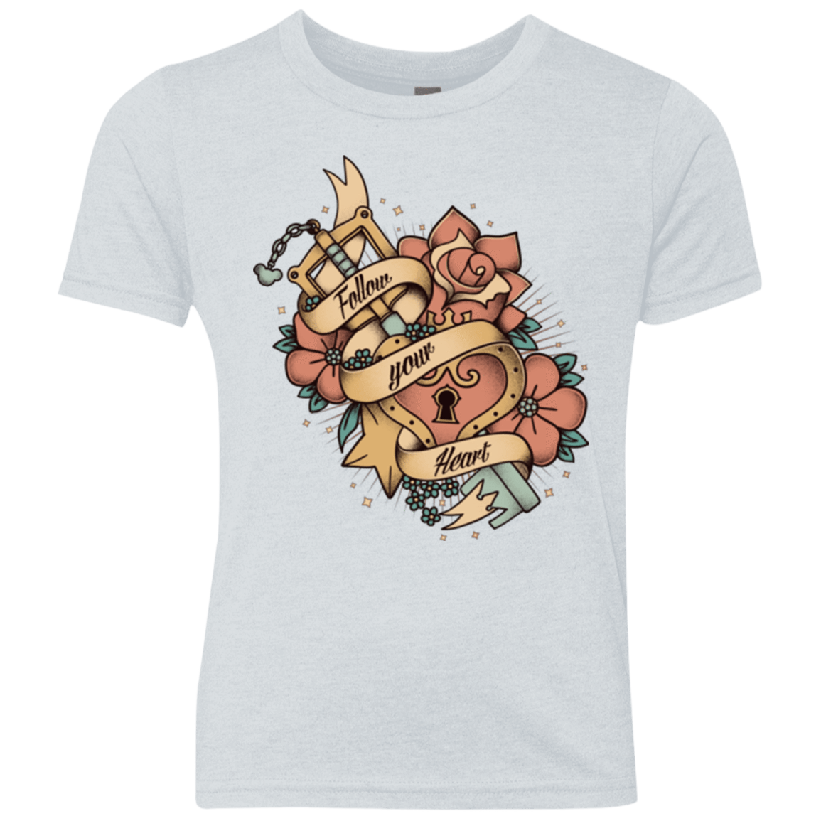 T-Shirts Heather White / YXS Follow your heart Youth Triblend T-Shirt