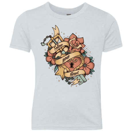 T-Shirts Heather White / YXS Follow your heart Youth Triblend T-Shirt
