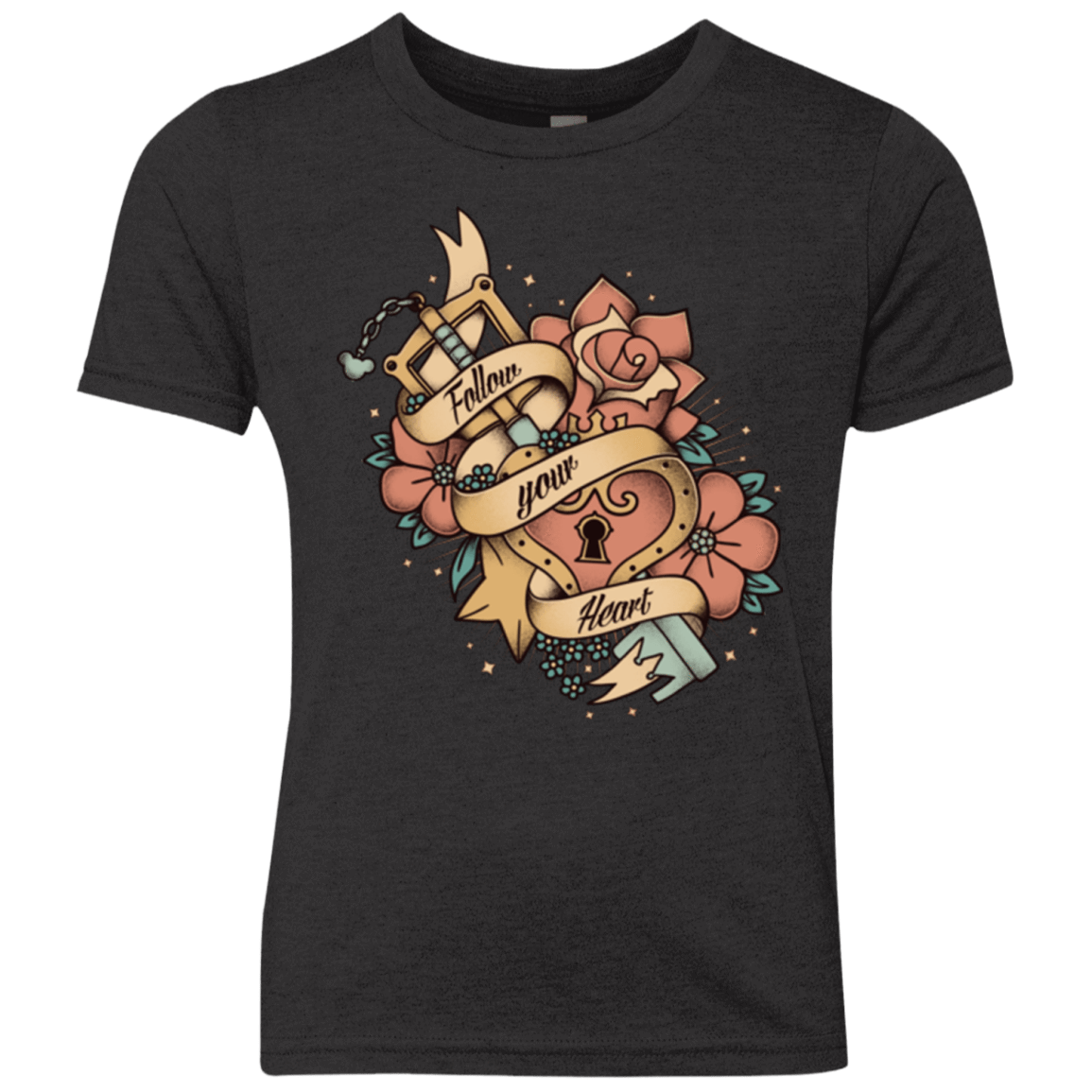T-Shirts Vintage Black / YXS Follow your heart Youth Triblend T-Shirt