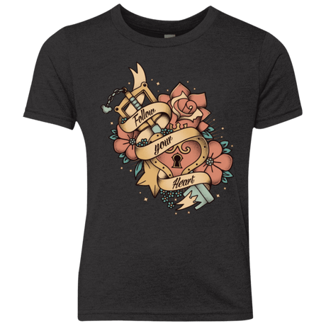 T-Shirts Vintage Black / YXS Follow your heart Youth Triblend T-Shirt