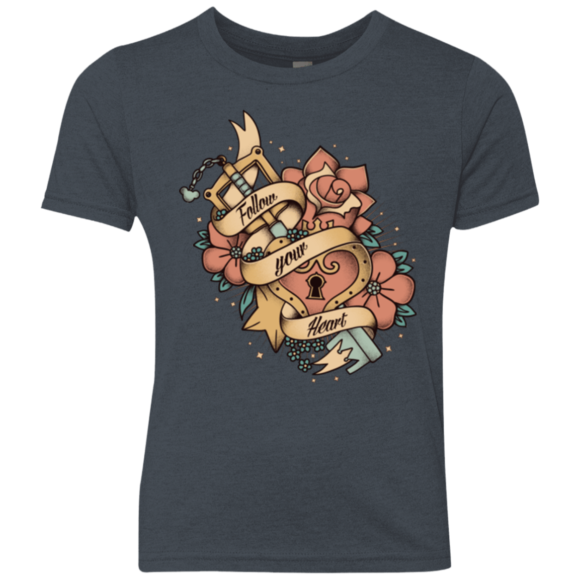 T-Shirts Vintage Navy / YXS Follow your heart Youth Triblend T-Shirt