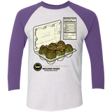 T-Shirts Heather White/Purple Rush / X-Small Food For The Future Men's Triblend 3/4 Sleeve
