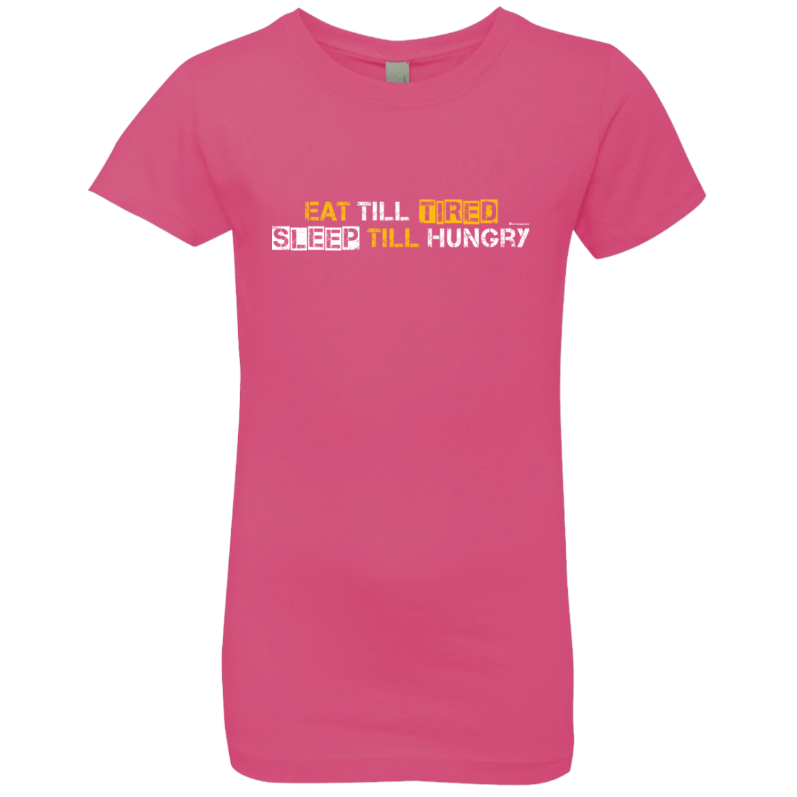 T-Shirts Hot Pink / YXS Food Sleep Loop Girls Premium T-Shirt
