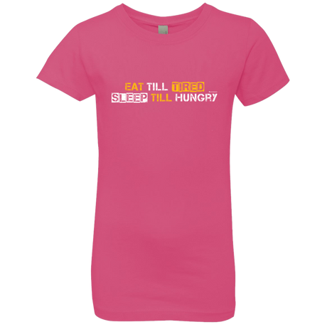 T-Shirts Hot Pink / YXS Food Sleep Loop Girls Premium T-Shirt