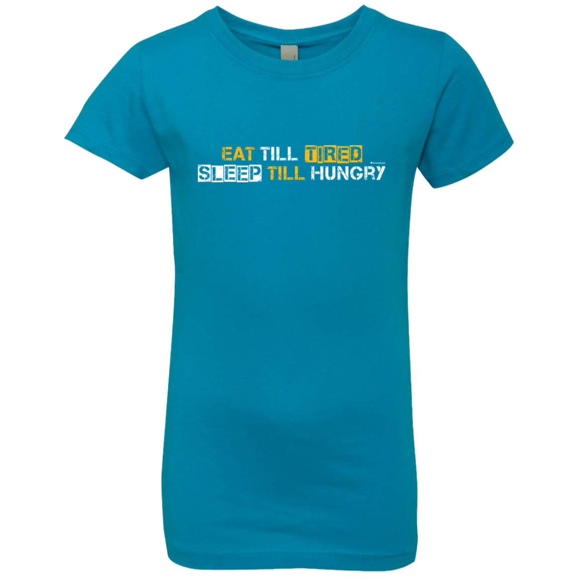 T-Shirts Turquoise / YXS Food Sleep Loop Girls Premium T-Shirt