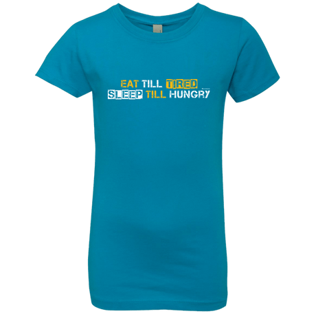 T-Shirts Turquoise / YXS Food Sleep Loop Girls Premium T-Shirt