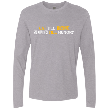T-Shirts Heather Grey / Small Food Sleep Loop Men's Premium Long Sleeve