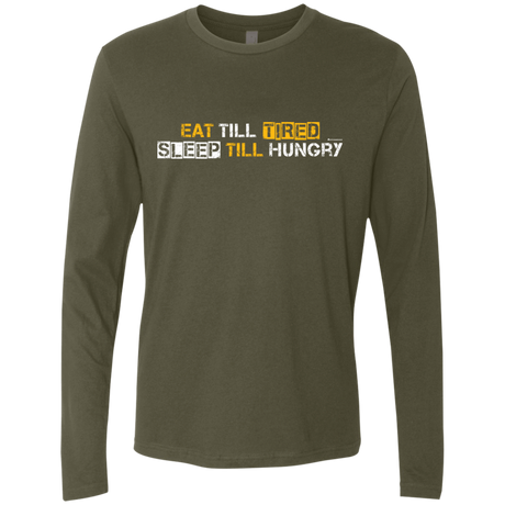 T-Shirts Military Green / Small Food Sleep Loop Men's Premium Long Sleeve