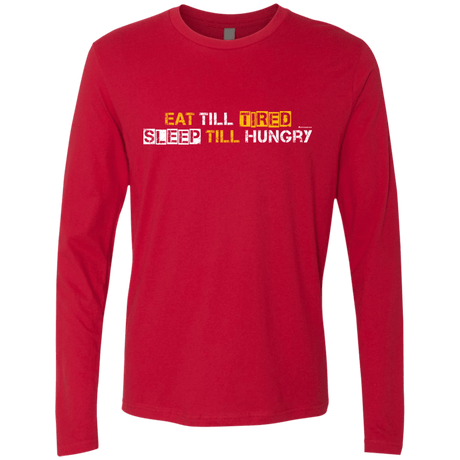 T-Shirts Red / Small Food Sleep Loop Men's Premium Long Sleeve