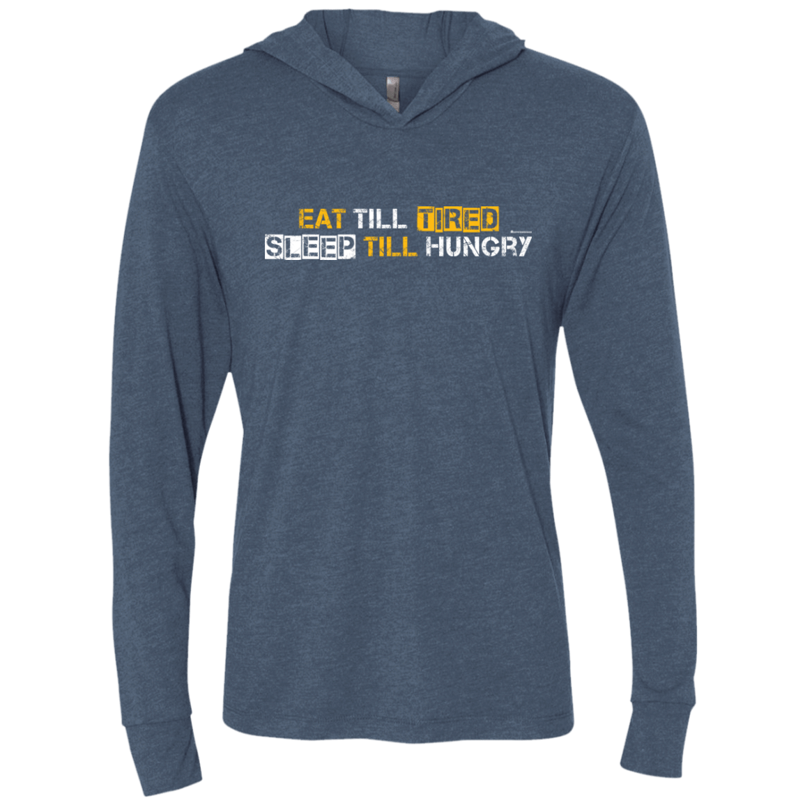 T-Shirts Indigo / X-Small Food Sleep Loop Triblend Long Sleeve Hoodie Tee