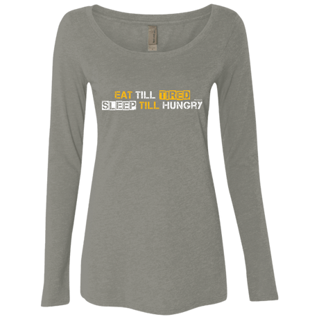 T-Shirts Venetian Grey / Small Food Sleep Loop Women's Triblend Long Sleeve Shirt