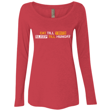 T-Shirts Vintage Red / Small Food Sleep Loop Women's Triblend Long Sleeve Shirt