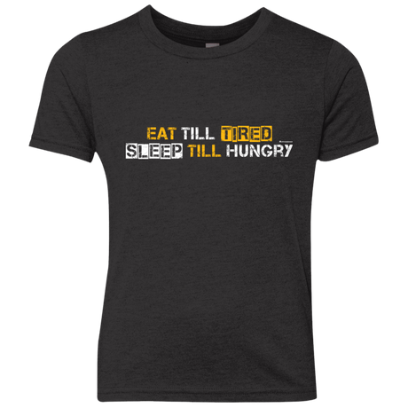 T-Shirts Vintage Black / YXS Food Sleep Loop Youth Triblend T-Shirt