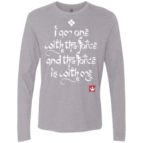 T-Shirts Heather Grey / Small Force Mantra White Men's Premium Long Sleeve