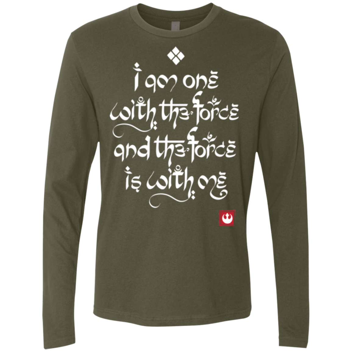T-Shirts Military Green / Small Force Mantra White Men's Premium Long Sleeve
