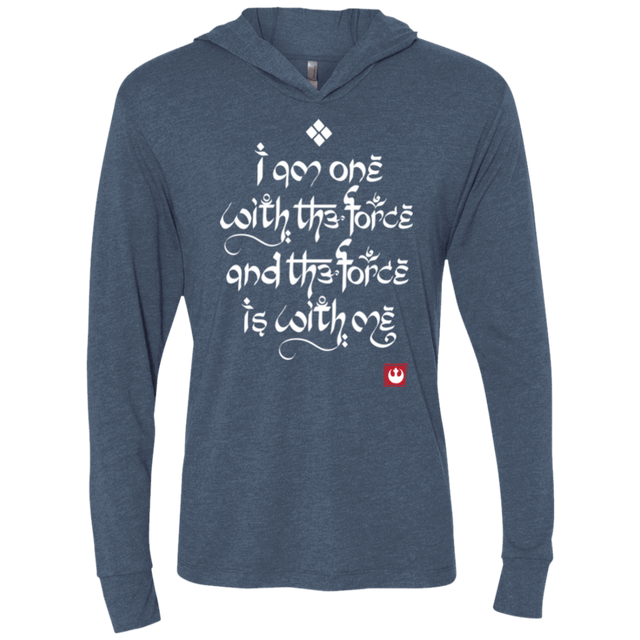 T-Shirts Indigo / X-Small Force Mantra White Triblend Long Sleeve Hoodie Tee