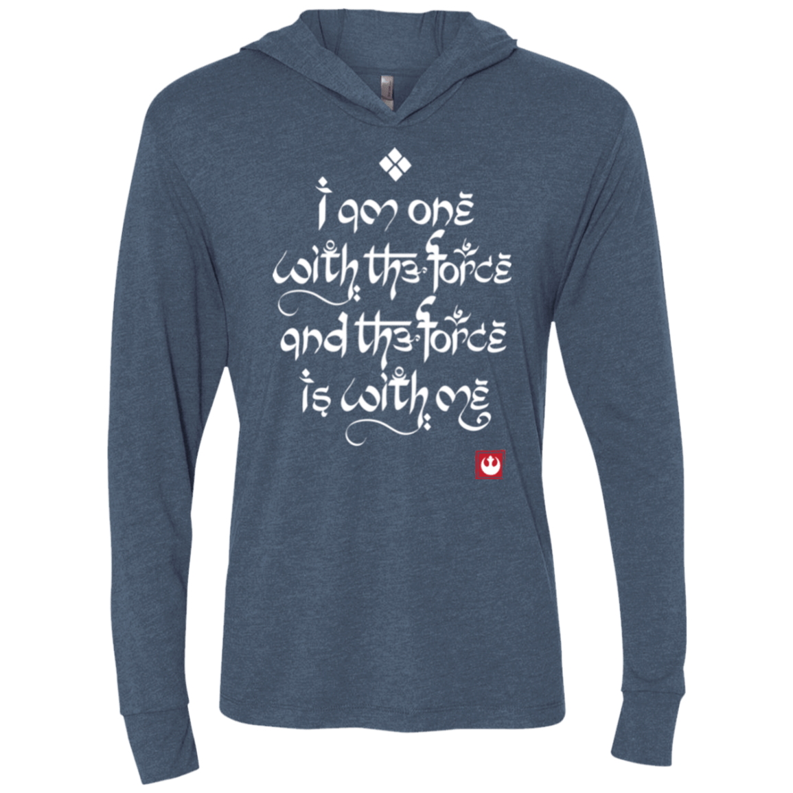 T-Shirts Indigo / X-Small Force Mantra White Triblend Long Sleeve Hoodie Tee