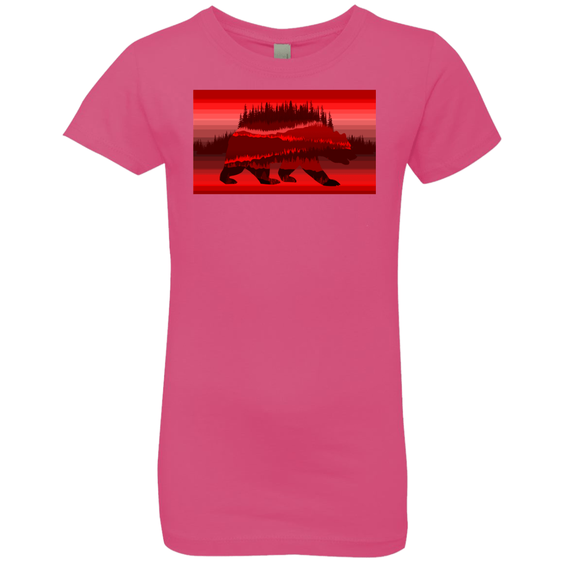 T-Shirts Hot Pink / YXS Forest Bear Girls Premium T-Shirt