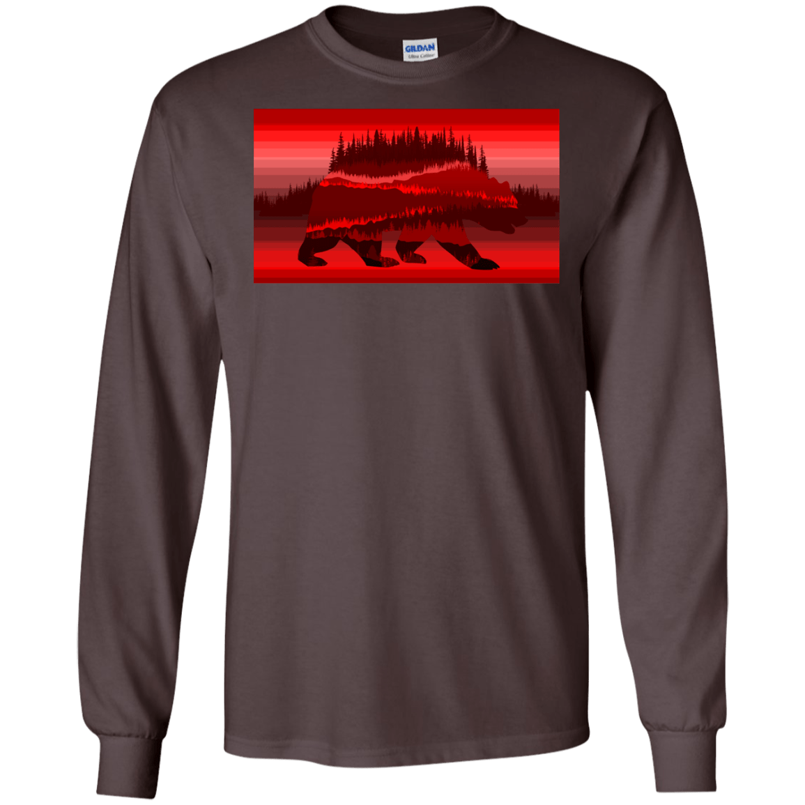 T-Shirts Dark Chocolate / S Forest Bear Men's Long Sleeve T-Shirt