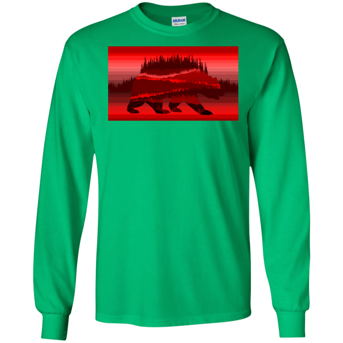 T-Shirts Irish Green / S Forest Bear Men's Long Sleeve T-Shirt
