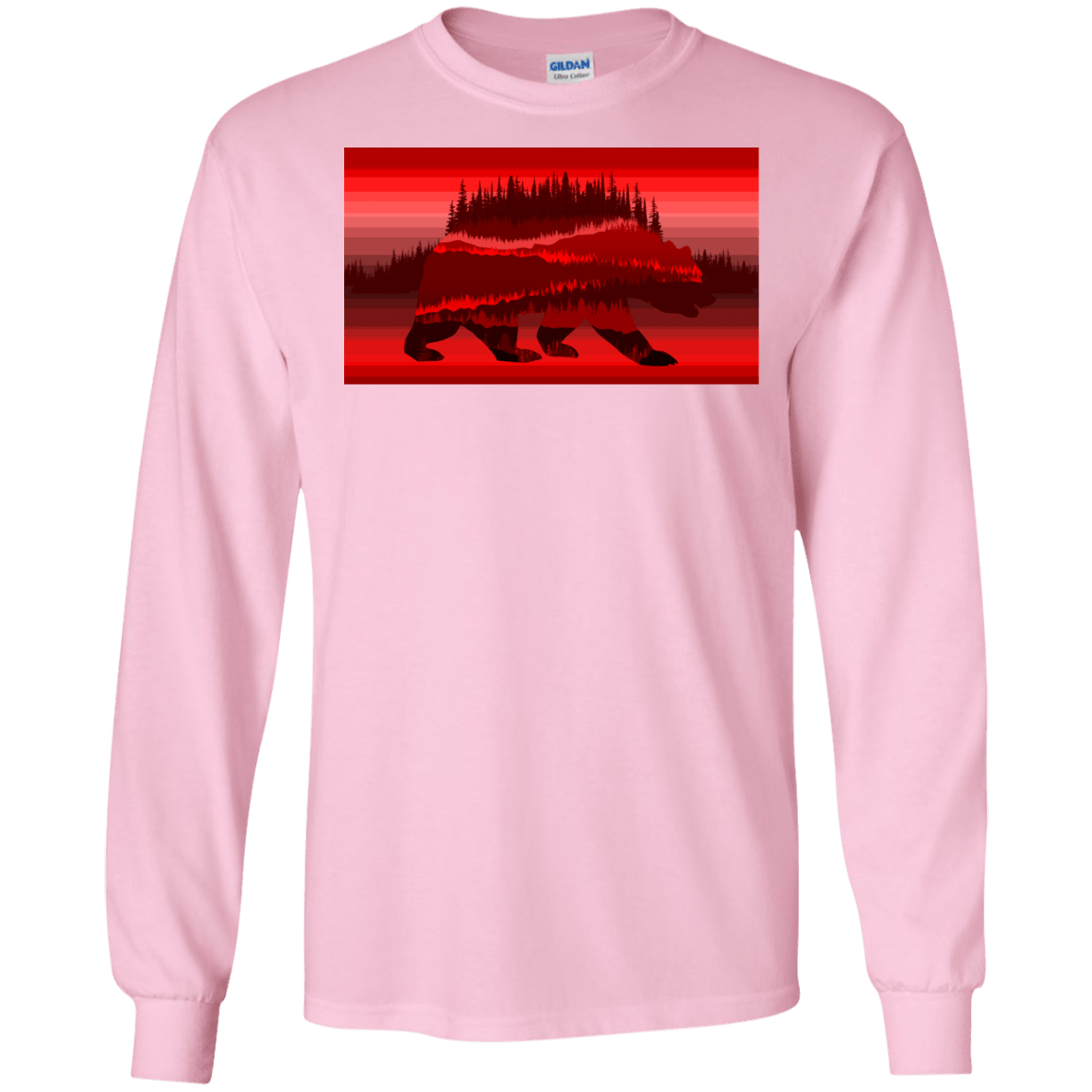 T-Shirts Light Pink / S Forest Bear Men's Long Sleeve T-Shirt