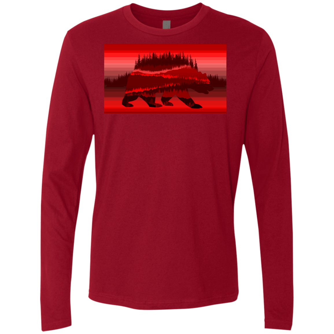 T-Shirts Cardinal / S Forest Bear Men's Premium Long Sleeve
