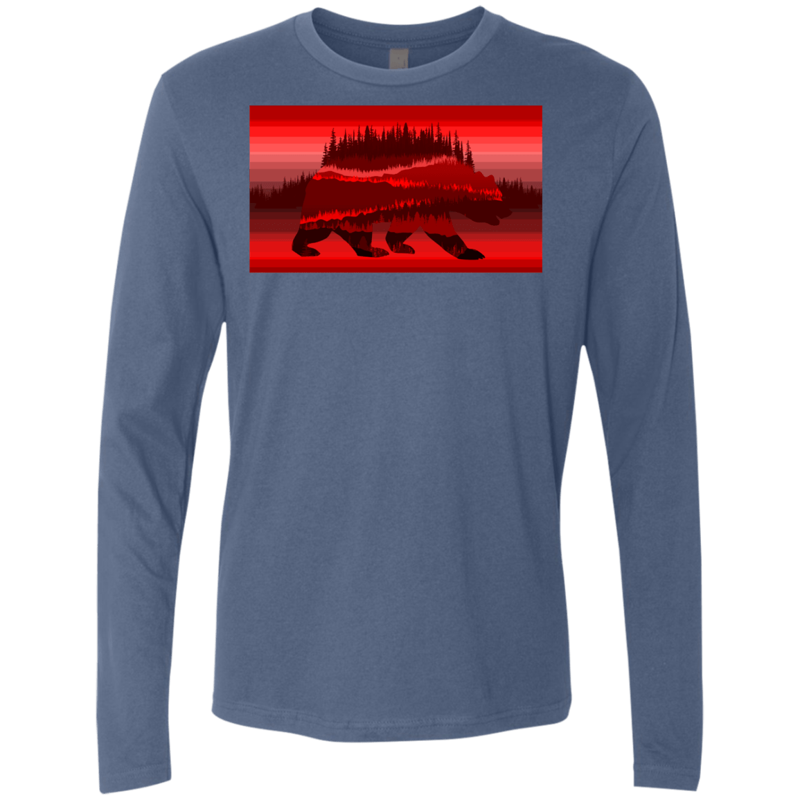 T-Shirts Indigo / S Forest Bear Men's Premium Long Sleeve