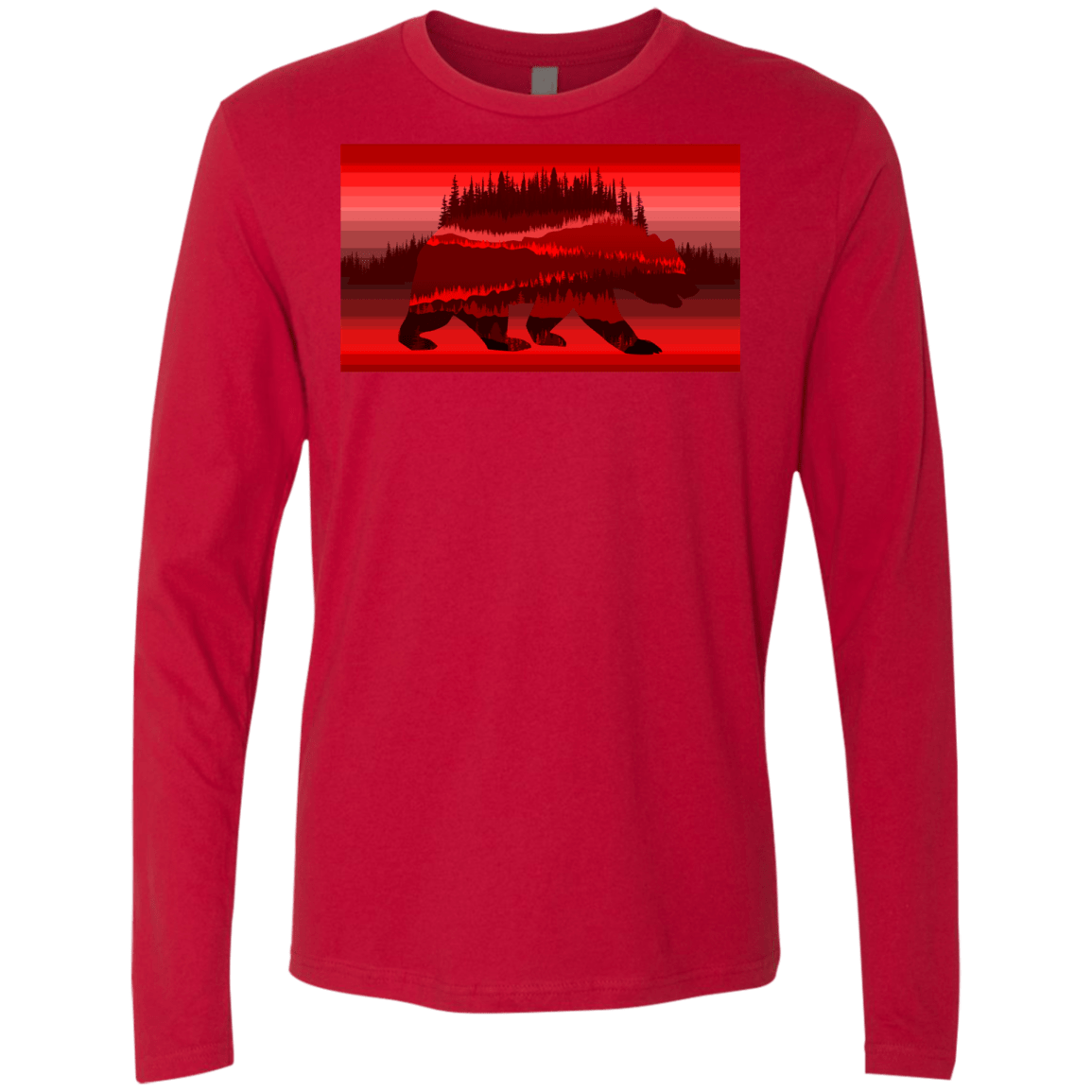 T-Shirts Red / S Forest Bear Men's Premium Long Sleeve