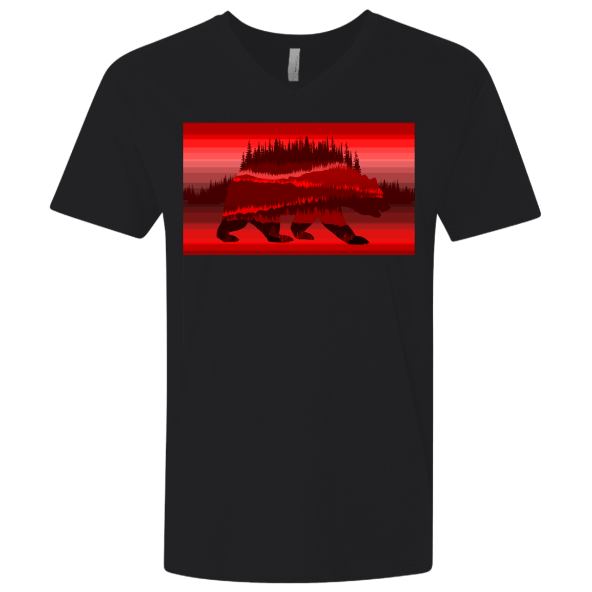 T-Shirts Black / X-Small Forest Bear Men's Premium V-Neck