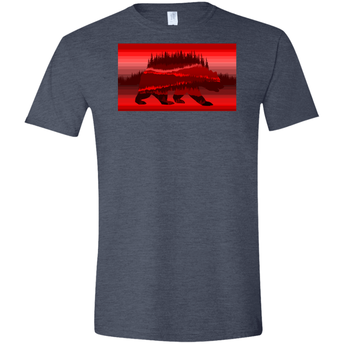 T-Shirts Heather Navy / S Forest Bear Men's Semi-Fitted Softstyle