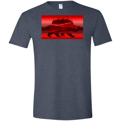 T-Shirts Heather Navy / S Forest Bear Men's Semi-Fitted Softstyle
