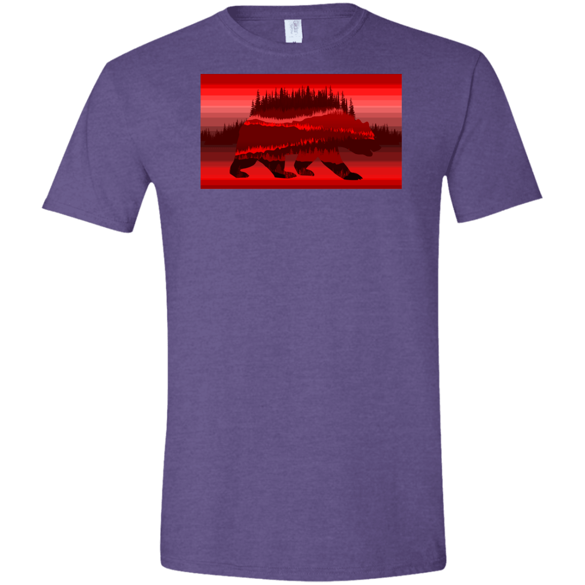 T-Shirts Heather Purple / S Forest Bear Men's Semi-Fitted Softstyle